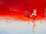 2011 Red rose from heaven painting